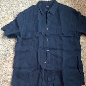 Theory Blue Casual Button Down Shirt
